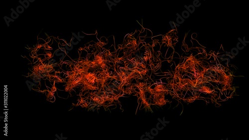 Abstract lines with changing colors on a black background