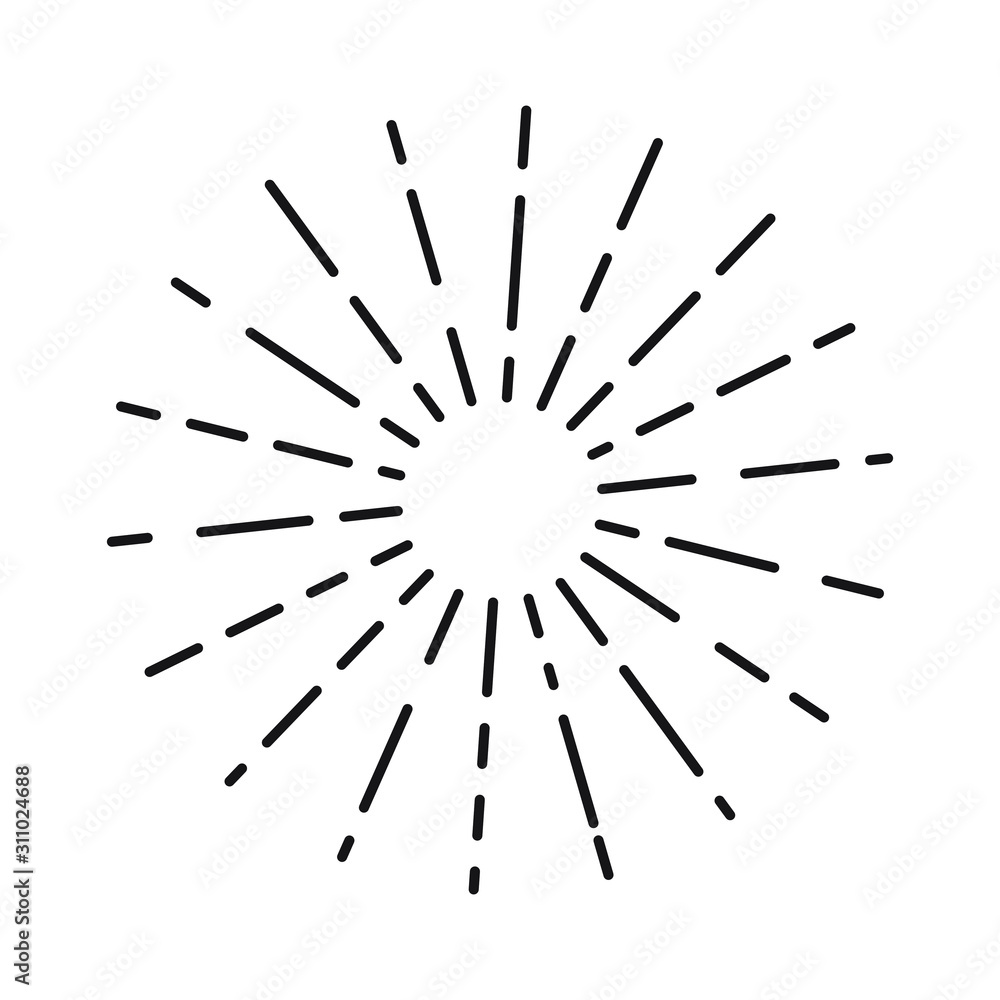 Sun rays linear drawing. Isolated burst design elements. Vector vintage bursting rays illustration. Retro style vector. Sun rays linear drawing. Isolated burst design elements. Vector vintage bursting rays illustration. Retro style vector.