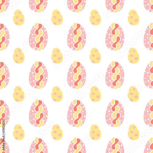 Vector seamless simple pattern with colored easter eggs