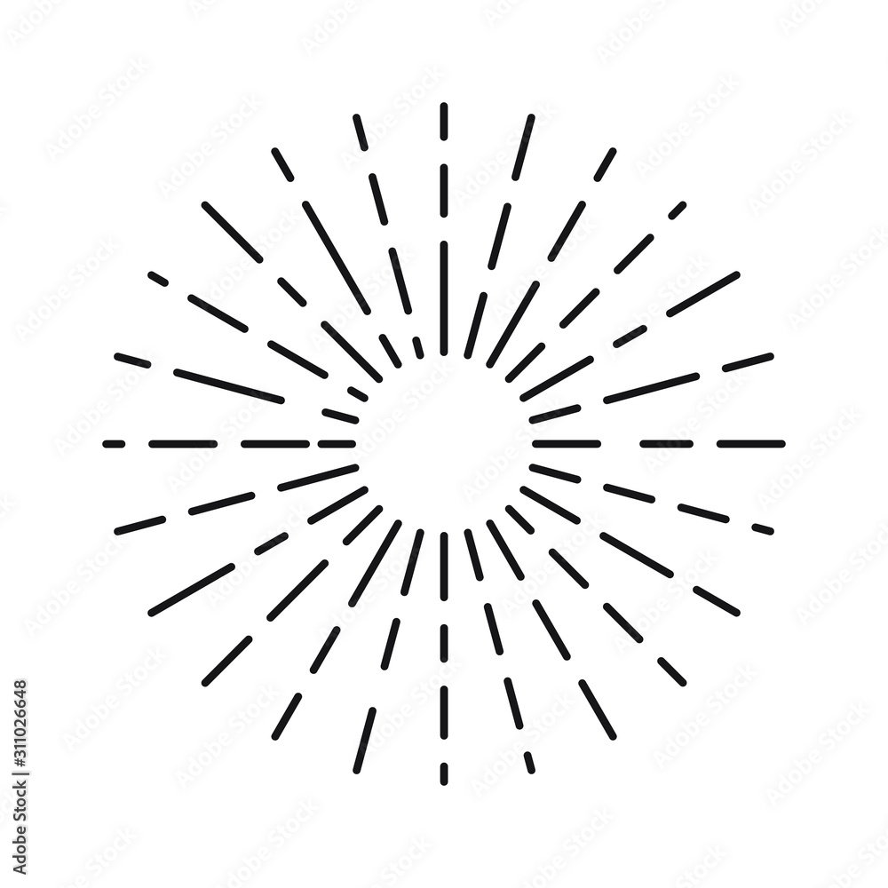 Sun rays linear drawing. Isolated burst design elements. Vector vintage bursting rays illustration. Retro style vector. Sun rays linear drawing. Isolated burst design elements. Vector vintage bursting rays illustration. Retro style vector.