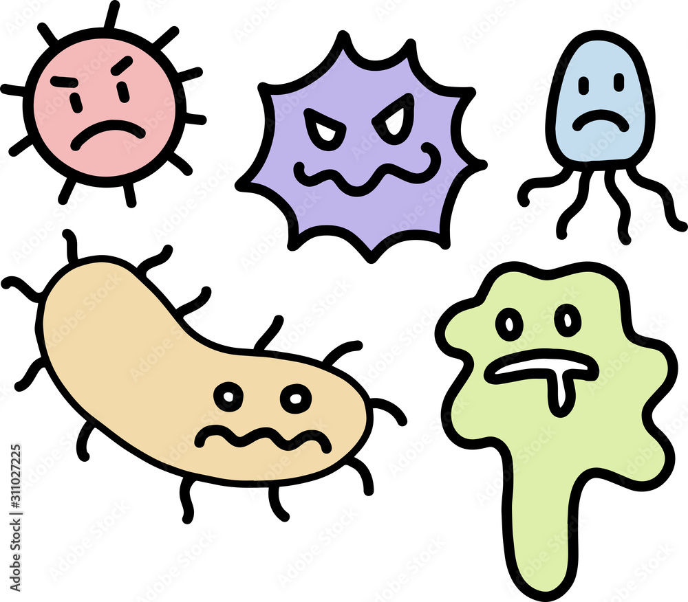 バクテリアのイラストセット Stock Vector Adobe Stock