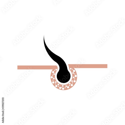 Hair treatment logo vector icon template