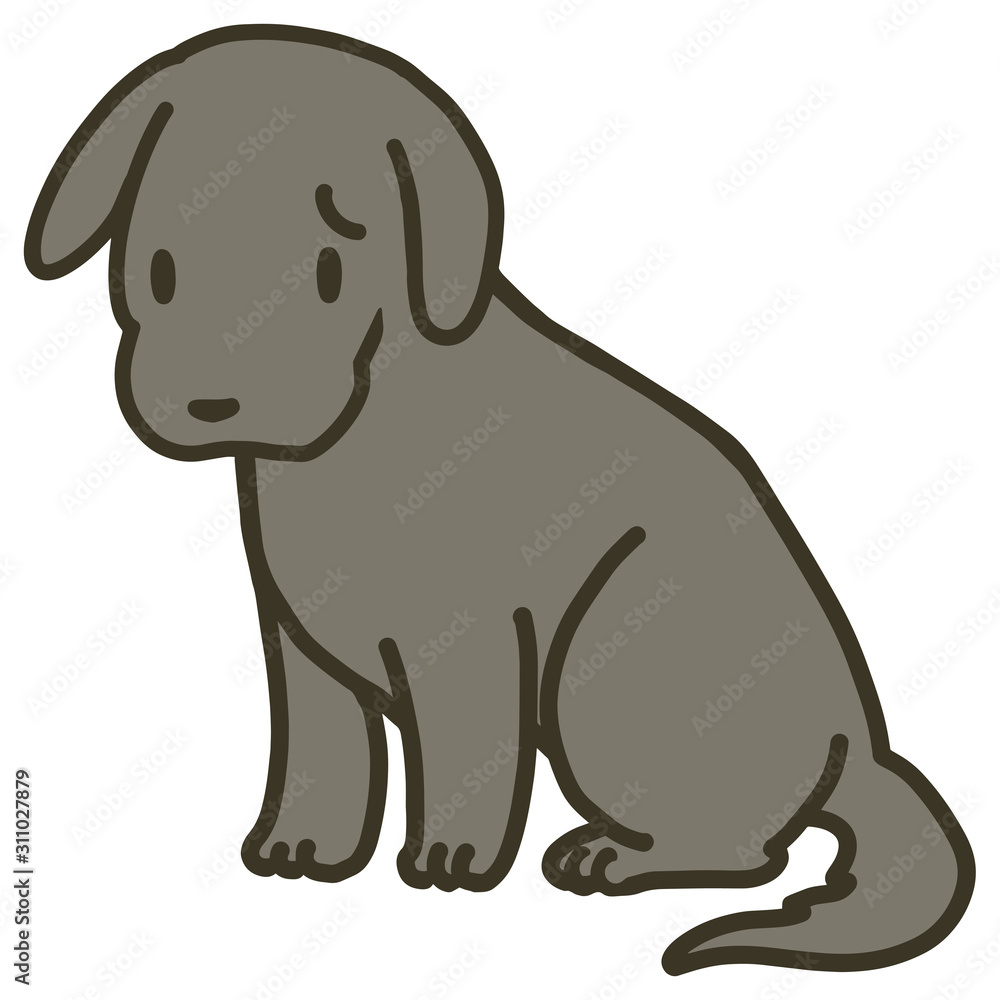 座っている犬のイラスト 困り顔2 Stock Vector Adobe Stock