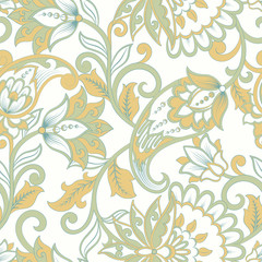 Fotobehang Paisley patronen Indiase paisley bloemen vector dessin  © antalogiya