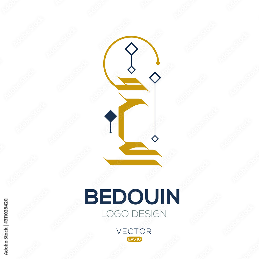 Fototapeta premium Creative Arabic typography Mean in English ( Bedouin ) , Arabic Calligraphy 