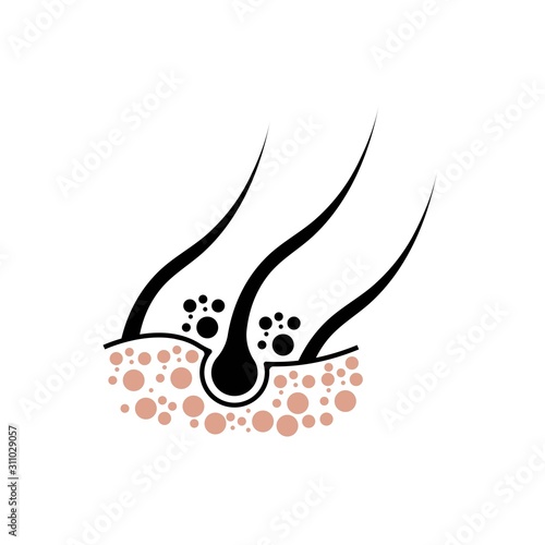 Hair treatment logo vector icon template