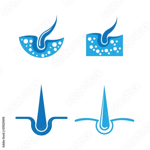 Hair treatment logo vector icon template