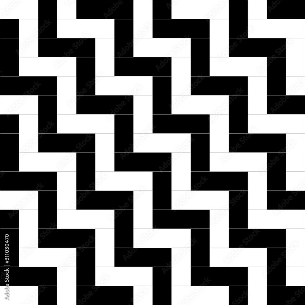 Black and white zigzag chevron pattern background. Weave pattern background vector. Black and white zigzag chevron pattern background. Weave pattern background vector.