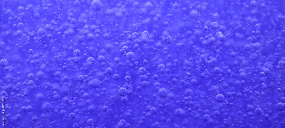 Bubbles in a blue bottle