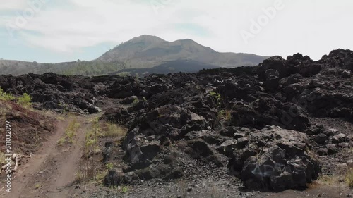 Lavafeld beim Vulkan Batur in Bali