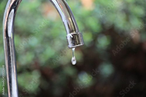 water flowing from faucet