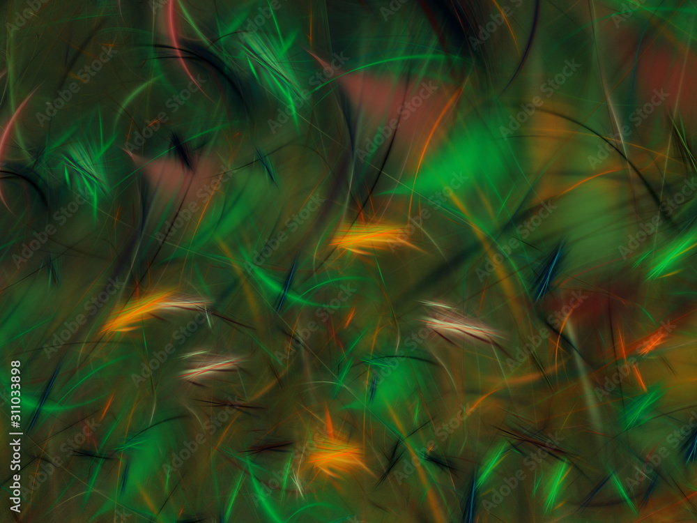 Naklejka premium green abstract fractal background 3d rendering illustration