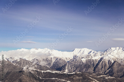 Snowy Mountains ski resort travel snowboard winter © dmitriisimakov