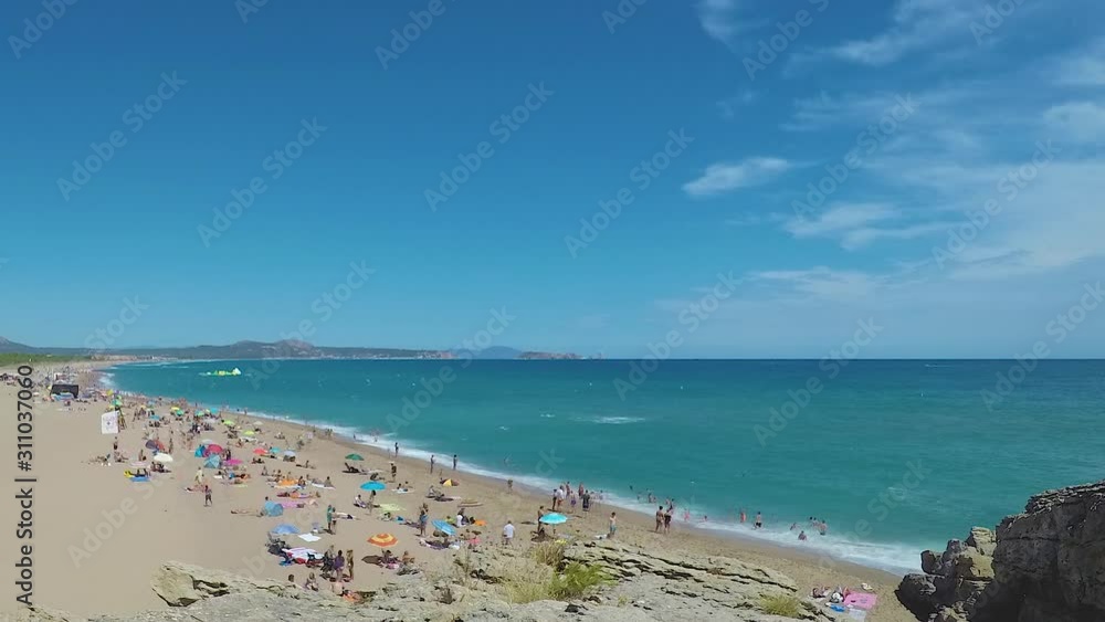 Rocks at the Beach Tourists Mediterranean Sea Timelapse Rocks at the Beach Tourists Mediterranean Sea Timelapse