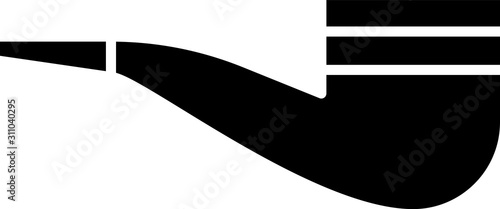 Black Smoking pipe with smoke icon isolated on white background. Tobacco pipe.  Vector Illustration