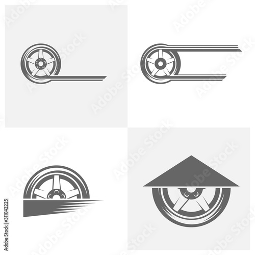 Set of Tire logo vector icon illustration design template