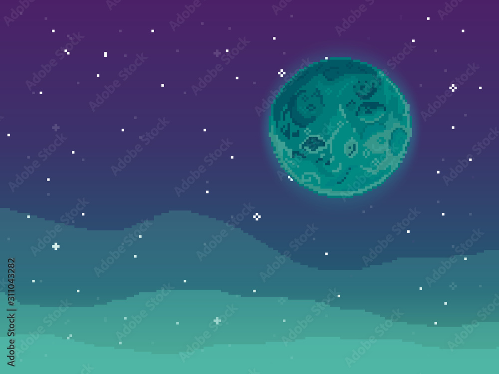 Vector retro futuristic background. Abstract digital landscape with ...