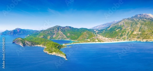 Beautiful blue lagoon and beach in Oludeniz, Fethiye district, southwestern Turkey