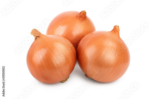 Wallpaper Mural three yellow onion isolated on white background close up Torontodigital.ca