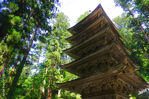 Five Storied Pagoda, Tsuruoka City, Yamagata Pref., Japan photo