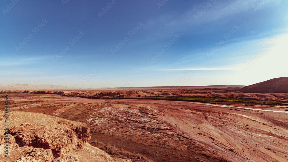 Overview on the Asif Ounila river near Ait Ben Haddou