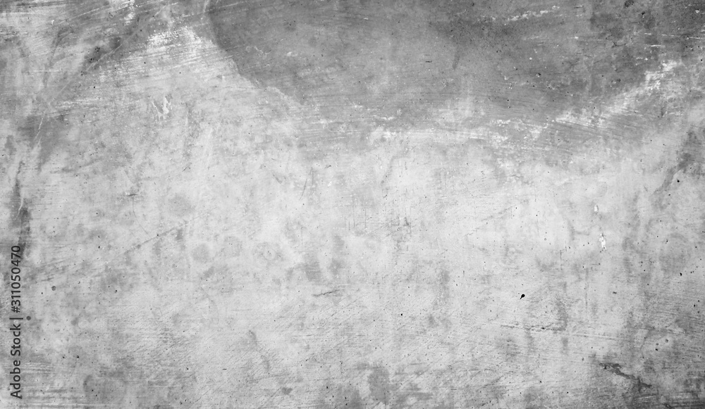 Fototapeta premium Beautiful gray abstract stucco wall background with cracks. Decorate Art Rough Stylized Texture Banner with space for text.