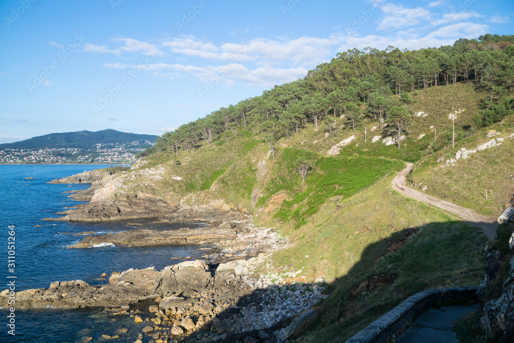 view of cliffs area in monteferro, Galicia