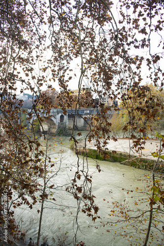 Tiber island in Rome old town photo