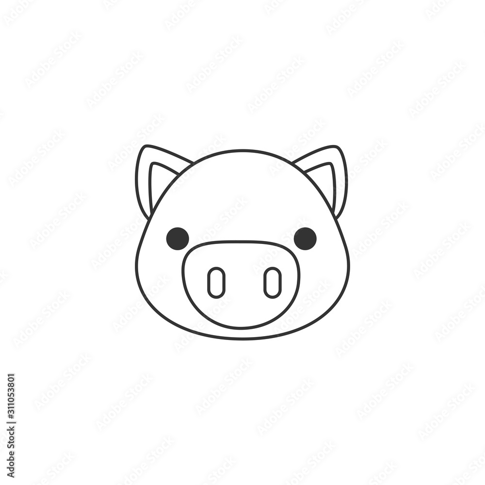 line icons for pig,vector illustrations line icons for pig,vector illustrations