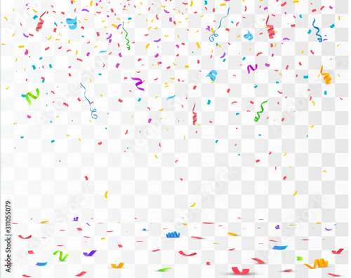 Color Confetti Isolated On White Background. Celebrate Vector Illustration
