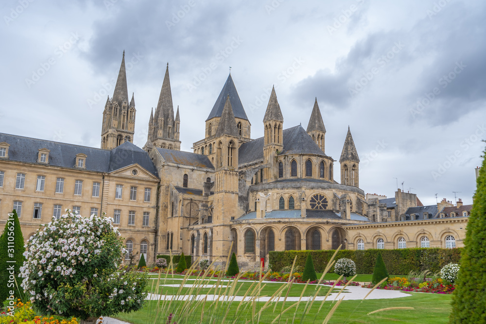 Caen, France - 08 14 2019: Caen town hall and The Men's Abbey