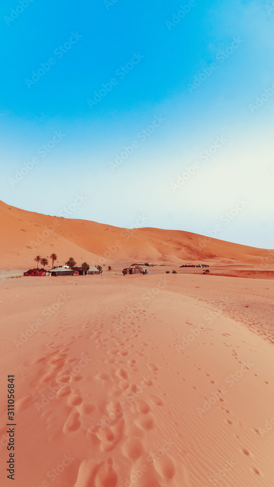 Merzougha in Sahara desert in Morocco