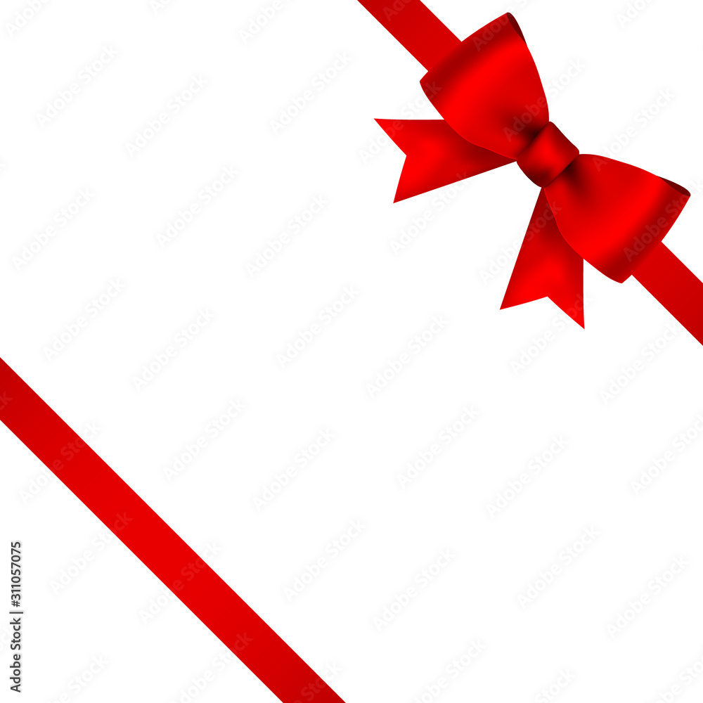 Red bow for gift and greeting card isolated on white Red bow for gift and greeting card isolated on white