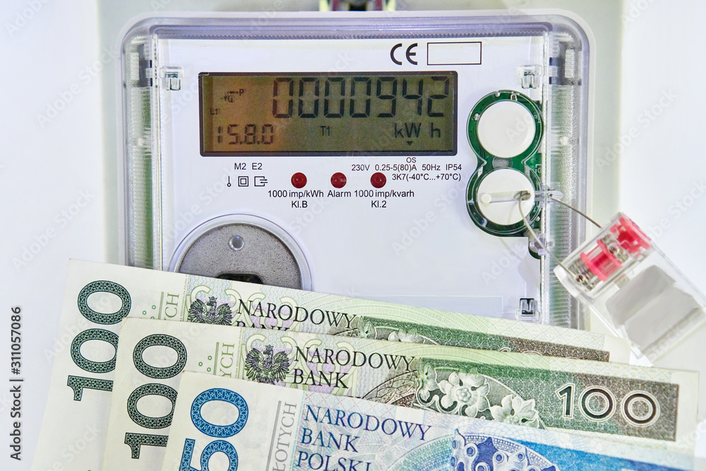 Fototapeta premium Electric energy meter - Kilowatt counter