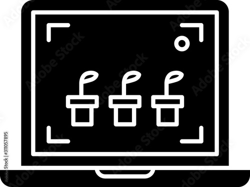 Black Smart farming technology - farm automation system icon isolated on white background.  Vector Illustration