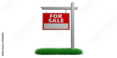 Obraz na plátne For sale on grass wooden placard