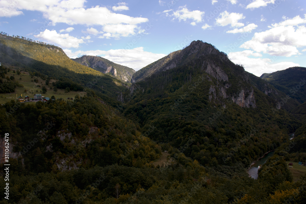 Mountain summer landscape. Canyon in Montenegro.	