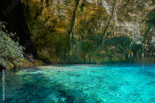 Melissani Cave on Kafalonia island (Greece) photo