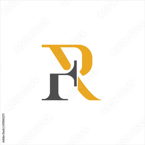 Initial letter fr or rf logo design template