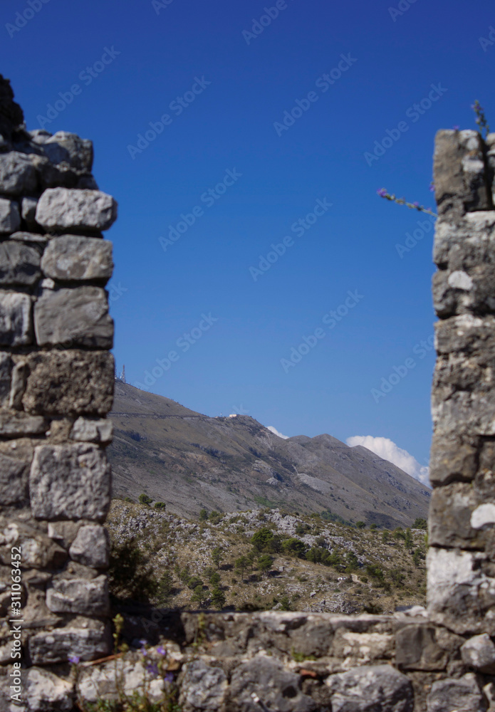 Landmarks of Albania. View from the Rozafa fortress in Shkodar.