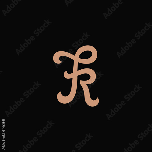 initial letter  fr or rf logo vector design