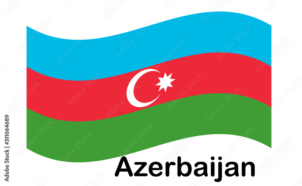 Naklejka premium Flag of Azerbaijan. illustration. The color and size of the original.