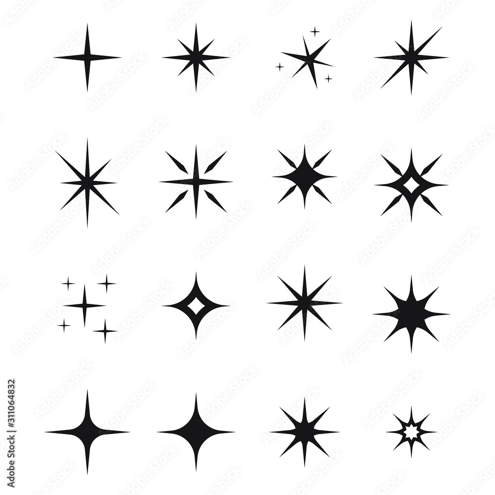 Vector sparkles icon set. Star element Vector sparkles icon set. Star element