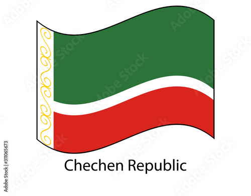 Flag of Chechen Republic in official colors