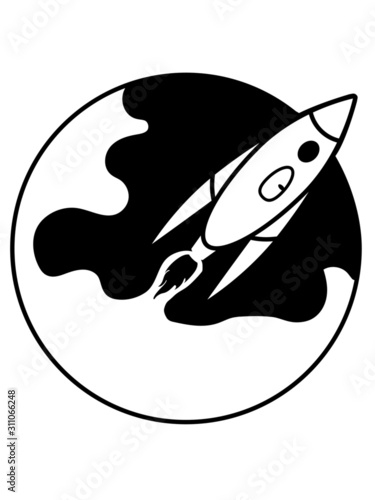 Abhebende Rakete fliegt 