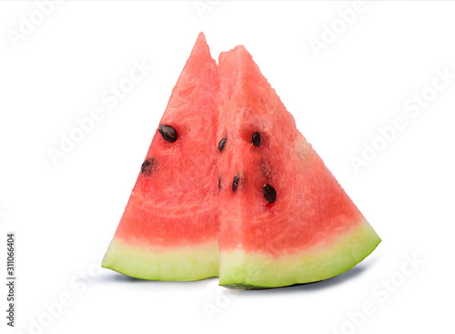 watermelon slice isolated on white
