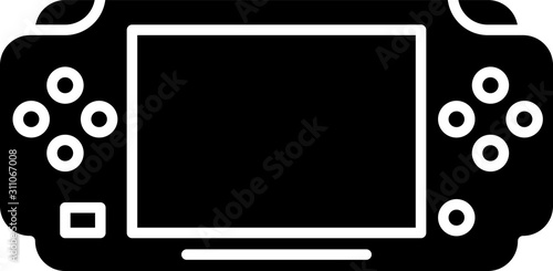 Black Portable video game console icon isolated on white background. Gamepad sign. Gaming concept.  Vector Illustration