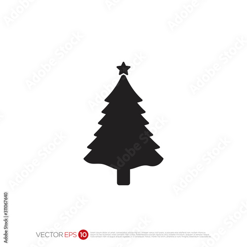 Pictograph of christmas tree for template icon vector designs.