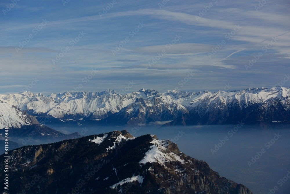 Obraz premium Mountain summit view