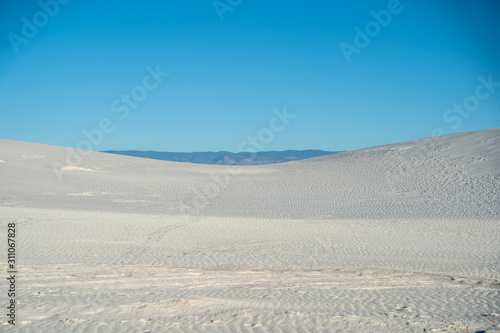 Views from the beutiful dunes of White Sands New Mexico as the sun sets over the desert. 